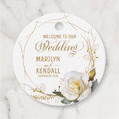 Roze Gouden Organische Bloem Bedankjes Labels (Voorkant)