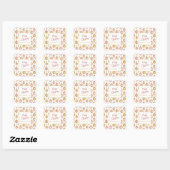 Roze Gouden Ornamenten Kerst Vintage Vierkante Sticker (Vel)