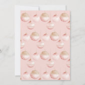 Roze gouden Ornamenten minimalistisch kerstfeest Kaart (Achterkant)