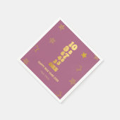 Roze gouden oudejaarsfeest servet (Hoek)