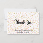 Roze Gouden Overlay Trouw Bedankkaart (Voorkant)