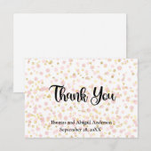 Roze Gouden Overlay Trouw Bedankkaart (Voorkant / Achterkant)