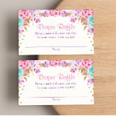 Roze gouden paarse blauwgroen bloemenluierverlotin informatiekaartje