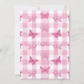 Roze gouden paarse sierlijke vlinder meisje verjaa bedankkaart (Achterkant)