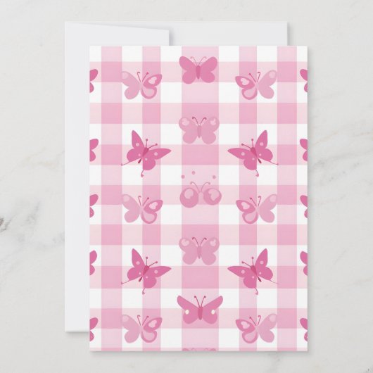 Roze gouden paarse sierlijke vlinder meisje verjaa bedankkaart (Achterkant)