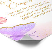 Roze Gouden Paarse Vlinder Late Night Luiers Poster (Hoek)
