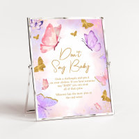 Roze gouden Paarse vlinder zeg geen Baby