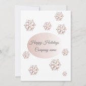 Roze gouden pailletten zakelijk kerstfeest kaart (Achterkant)