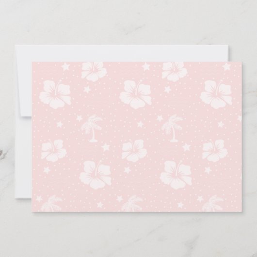 Roze Gouden Palm Tree Tropical Graduation Party Kaart (Achterkant)