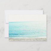 Roze gouden palmbomenstrand foto RSVP bruiloft Kaart (Achterkant)