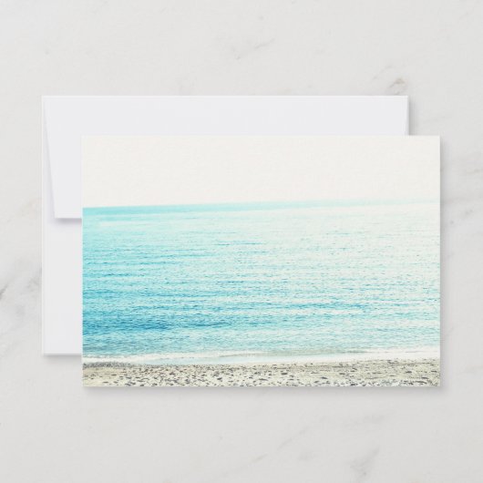 Roze gouden palmbomenstrand foto RSVP bruiloft Kaart (Achterkant)