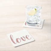 Roze gouden papieren onderzetters, liefde, glinste kartonnen onderzetters (Insitu)