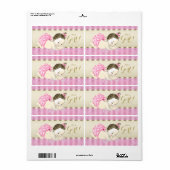 Roze Gouden Parel Baby shower Waterflesetiketten Etiket (Full Sheet)