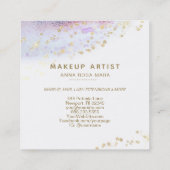 *~* Roze gouden pastel glitter lippen schoonheid m Vierkante Visitekaartje (Achterkant)