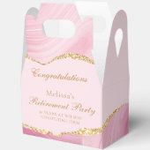  roze gouden pensioenpartij Gepersonaliseerd Bedankdoosjes (Open)