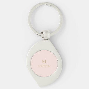 Roze & Gouden Persoonlijke Monogram Naam Sleutelhanger