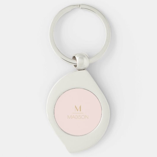 Roze & Gouden Persoonlijke Monogram | Naam     Sleutelhanger (Voorkant)