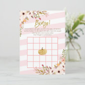 Roze Gouden Pompoen Baby Shower Bingo Spellen (Staand voorkant)