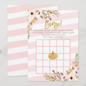 Roze Gouden Pompoen Baby Shower Bingo Spellen (Voorkant / Achterkant)