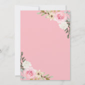 Roze Gouden Pompoen Bloemen Marine Blauw Huwelijk Save The Date (Achterkant)