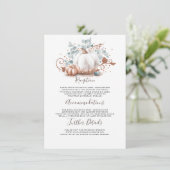 Roze Gouden Pompoen Bruiloft Details Informatie Informatiekaartje (Staand voorkant)