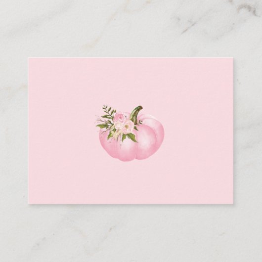 Roze Gouden Pompoen Luier Raffle Bloemen Herfst Me Informatiekaartje (Achterkant)