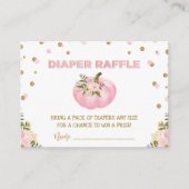 Roze Gouden Pompoen Luier Raffle Bloemen Herfst Me Informatiekaartje (Voorkant)