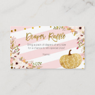Roze gouden pompoen - Luier Raffle Kaart