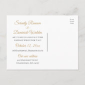 Roze gouden pompoen net getrouwd herfst bruiloft aankondigingskaart (Achterkant)