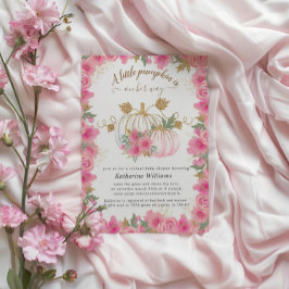 Roze Gouden Pompoen Virtuele Baby Shower Uitnodigi