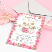 Roze Gouden Pompoen Virtuele Baby Shower Uitnodigi