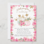 Roze Gouden Pompoen Virtuele Baby Shower Uitnodigi (Voorkant)