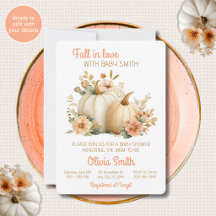 Roze Gouden Pompoenen Baby Shower Uitnodiging