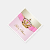 Roze gouden Princess Crown Baby shower Servet (Hoek)