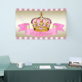 Roze gouden Princess Crown Baby shower Spandoek (Beurs)