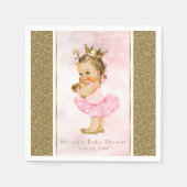Roze Gouden Prinses  Baby Meisje Douche Party Servetten (Voorkant)