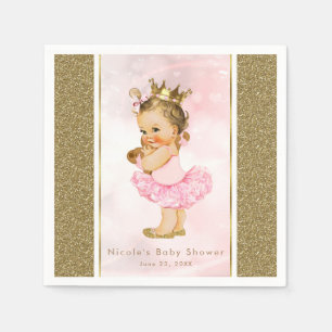 Roze Gouden Prinses  Baby Meisje Douche Party Servetten