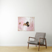 Roze Gouden Prinses Baby Shower Achtergrond Banner Wandkleed (In Situ (horizontaal))