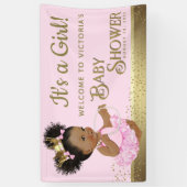 Roze Gouden Prinses Baby shower Banners (Verticaal)