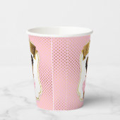 Roze gouden prinses Baby shower papieren bekers (Links)