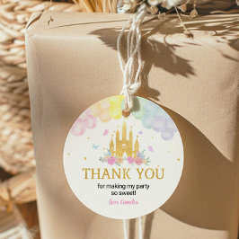 Roze Gouden Prinses Kasteeletiketten Stickers Verj