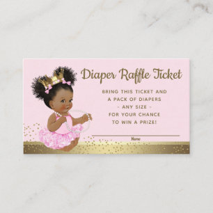Roze Gouden Prinses Luier Raffel Tickets Informatiekaartje