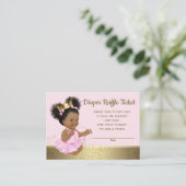 Roze Gouden Prinses Luier Raffle Tickets Informatiekaartje (Staand voorkant)