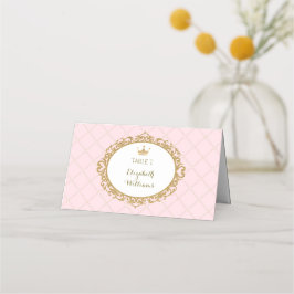 Roze Gouden Prinses Plaats Kaarten Tafelnummer Plaatskaartje