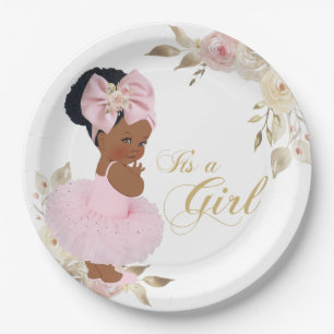 Roze Gouden Prinses Tutu Baby Borrel Papieren Bord
