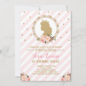 Roze Gouden Prinses Verjaardag Chic Floral Royal Kaart (Voorkant)