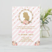 Roze Gouden Prinses Verjaardag Chic Floral Royal Kaart (Staand voorkant)