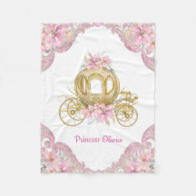 Roze Gouden Prinsessen Carriage Babydeken