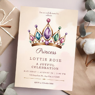 Roze Gouden Prinsessen Kroon Betoverde Sprookje Kaart