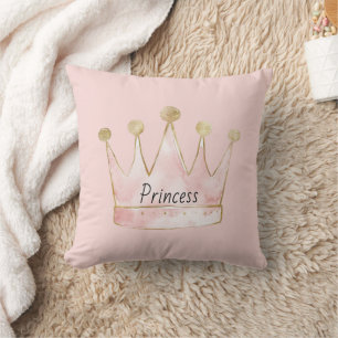 Roze Gouden Prinsessen Kroon Kussen